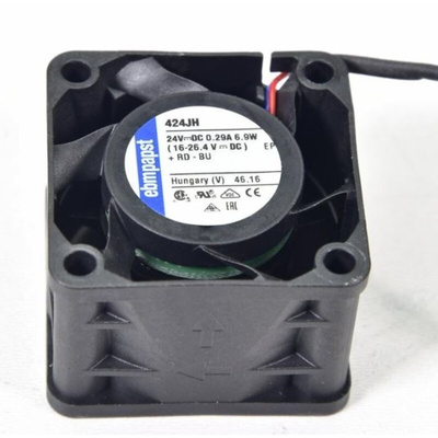 ebm-papst 420 J Series Axial Fan, 24 V dc, DC Operation, 38m³/h, 6.9W, IP20, 40 x 40 x 28mm