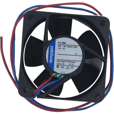 ebm-papst 600 N Series Axial Fan, 24 V dc, DC Operation, 56m³/h, 2.9W, IP20, 60 x 60 x 25mm