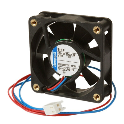 ebm-papst 3400 N Series Axial Fan, 12 V dc, DC Operation, 61m³/h, 1.1W, 92 x 92 x 25mm