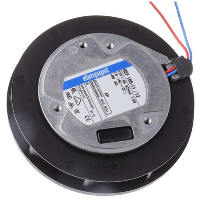 ebm-papst REF 100 Series Centrifugal Fan, 12 V dc, 86m³/h, DC Operation