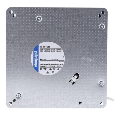 ebm-papst RG 90 N Series Centrifugal Fan, 230 V ac, 54m³/h, AC Operation, 135 x 135 x 38mm