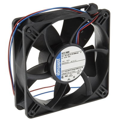 ebm-papst 4300 N - S-Panther Series Axial Fan, 12 V dc, DC Operation, 8.3W, 119 x 119 x 32mm