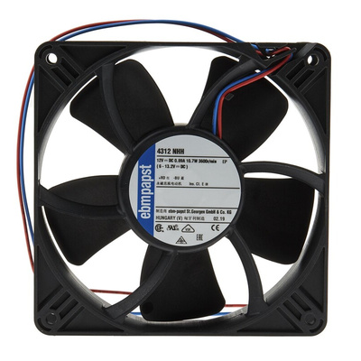 ebm-papst 4300 N - S-Panther Series Axial Fan, 12 V dc, DC Operation, 8.3W, 119 x 119 x 32mm