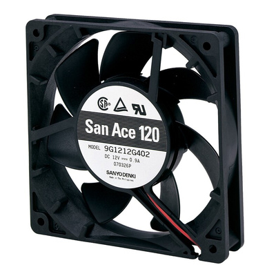 Sanyo Denki 9G Series Axial Fan, 24 V dc, DC Operation, 149.5m³/h, 4.08W, 170mA Max, 120 x 120 x 25mm