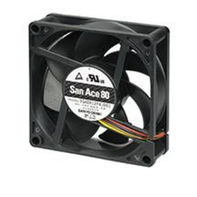 Sanyo Denki 9GA Series Axial Fan, 24 V dc, DC Operation, 124m³/h, 6.72W, 280mA Max, 80 x 80 x 25mm