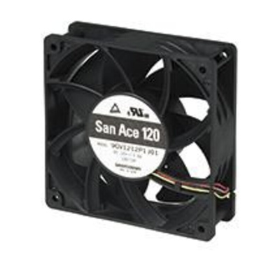 Sanyo Denki 9HV Series Axial Fan, 12 V dc, DC Operation, 380.6m³/h, 36W, 3A Max, 120 x 120 x 38mm