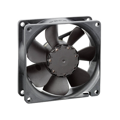 ebm-papst 8400 N Series Axial Fan, 12 V dc, DC Operation, 74m³/h, 2.8W, 230mA Max, 80 x 80 x 25mm