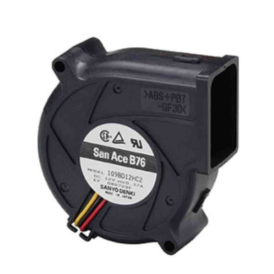 Sanyo Denki San Ace B76 9BD Series Blower, 12 V dc, 12.7cfm, DC Operation, 76 x 30mm