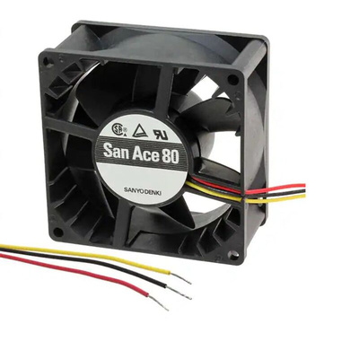 Sanyo Denki 9G Series Axial Fan, 12 V dc, DC Operation, 152.9m³/h, 13.2W, 1.1A Max, 80 x 80 x 38mm