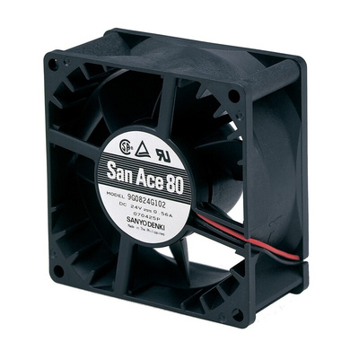 Sanyo Denki 9G Series Axial Fan, 12 V dc, DC Operation, 152.9m³/h, 13.2W, 1.1A Max, 80 x 80 x 38mm