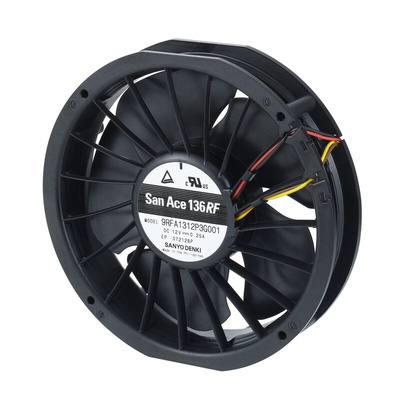 Sanyo Denki Axial Fan, 12 V dc, DC Operation, 3W, 250mA Max, 136 x 28mm