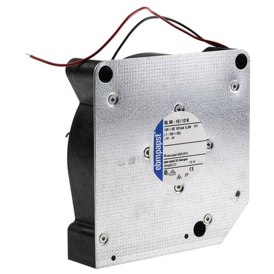 ebm-papst RL 90 N Series Centrifugal Fan, 12 V dc, 40m³/h, DC Operation, 120.6 x 120.6 x 37.3mm