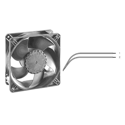 ebm-papst AxiACi 120 Series Axial Fan, 115 V ac, 230 V ac, AC Operation, 96m³/h, 1.7W, IP65, 120 x 120 x 38mm