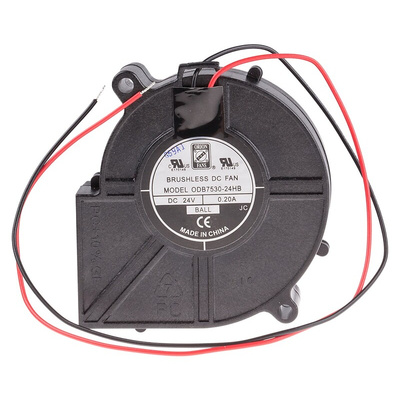 RS PRO Centrifugal Fan, 24 V dc, 10cfm, DC Operation, 75 x 75 x 30mm