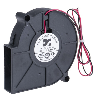 ARX CeraDyna Series Centrifugal Fan, 12 V dc, 16.58m³/h, DC Operation, 75 x 75 x 15mm