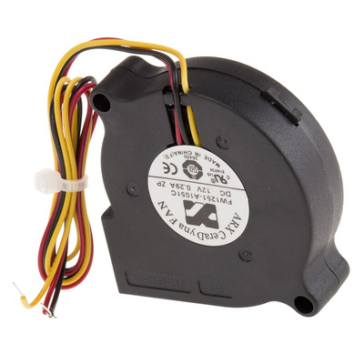 ARX CeraDyna Series Centrifugal Fan, 12 V dc, 6.97m³/h, DC Operation, 51 x 51 x 15mm