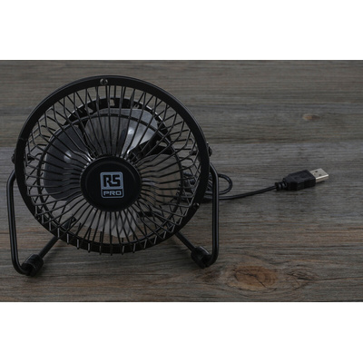 RS PRO Desk Fan 100mm blade diameter 1 speed 5 V dc with plug: USB
