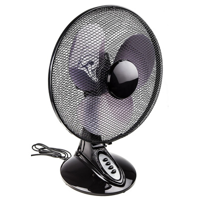 RS PRO Desk Fan 400mm blade diameter 3 speed 230 V with plug: Type G - British 3-pin