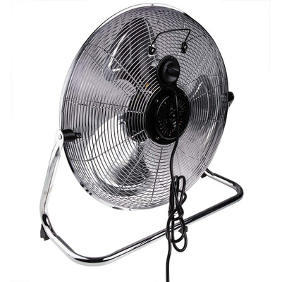 RS PRO Floor Fan 70,80,100m³/min 450mm blade diameter 3 speed 230 V with plug: Type G - British 3-pin