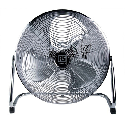 RS PRO Floor Fan 70,80,100m³/min 450mm blade diameter 3 speed 230 V with plug: Type G - British 3-pin