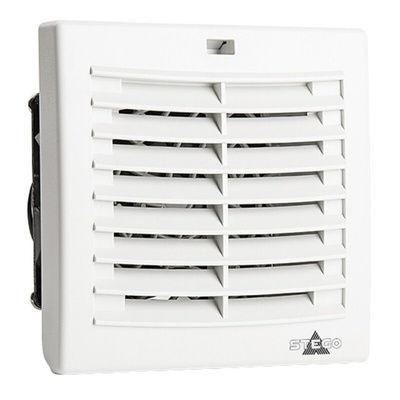 STEGO FPI/FPO 018 Series Filter Fan, 48 V dc, DC Operation, 18m³/h Filtered, 33m³/h Unimpeded, IP54, 92 x 92mm