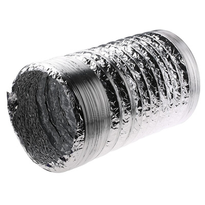 RS PRO PVC Reinforced Aluminium Foil Ducting, 305mm Diameter, 5m Length