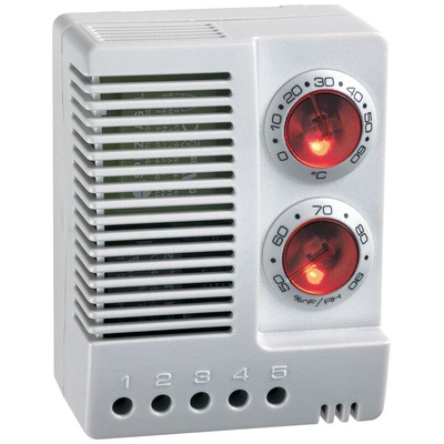 Hygrostat, Adjustable, 50 → 90%RH, 100 → 240 V, DIN Rail