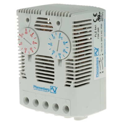 Pfannenberg FLZ NC, NO Enclosure Thermostat, 120 → 240 V ac, 0 → +60 °C