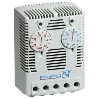Pfannenberg FLZ NC, NO Enclosure Thermostat, 120 → 240 V ac, +32 → +140 °F