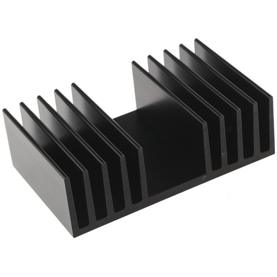 Heatsink, Universal Rectangular Alu, 1.2K/W, 75 x 120 x 37mm