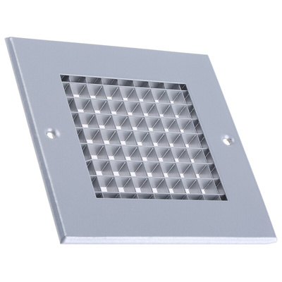 RS PRO Silver Aluminium Grille, Eggcrate Slat, 125 x 125mm