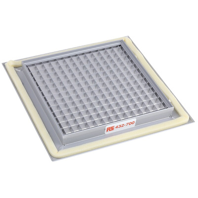 RS PRO Silver Aluminium Grille, Eggcrate Slat, 200 x 200mm