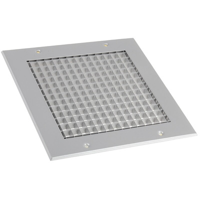 RS PRO Silver Aluminium Grille, Eggcrate Slat, 200 x 200mm
