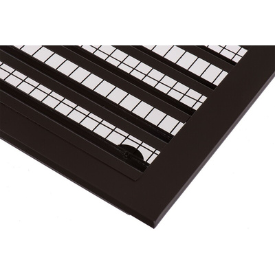 RS PRO Brown Aluminium Louvre, Parallel Slat, 351 x 351mm