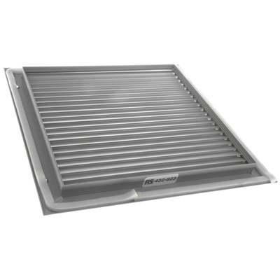 RS PRO Silver Aluminium Grille, Parallel Slat, 344 x 344 x 17mm