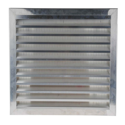 RS PRO Silver Aluminium Vent Grille, Parallel Slat, 494 x 494 x 17mm