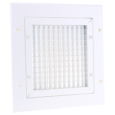 RS PRO White Aluminium Vent Grille, Eggcrate Slat, 200 x 200mm