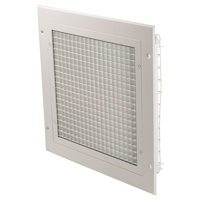 RS PRO White Aluminium Vent Grille, Eggcrate Slat, 300 x 300mm