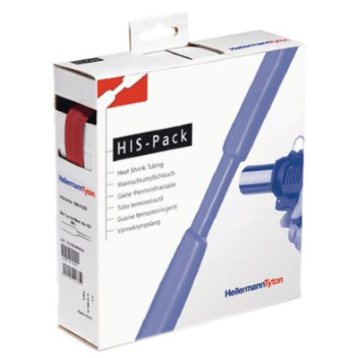 HellermannTyton Heat Shrink Tubing, Black 4.8mm Sleeve Dia. x 10m Length 2:1 Ratio, HIS-PACK Series