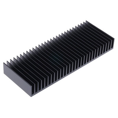 Heatsink, Universal Rectangular Alu, 1.4K/W, 75 x 200 x 25mm