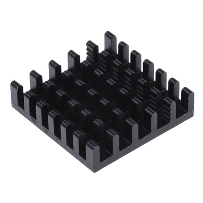 Heatsink, Universal Square Alu, 22.5 → 6.5K/W, 23 x 23 x 6mm, Conductive Adhesive, Conductive Foil