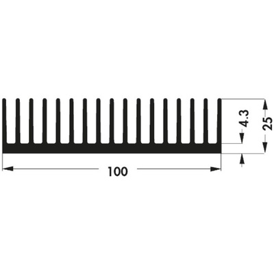 Heatsink, Universal Square Alu, 2K/W, 100 x 100 x 25mm