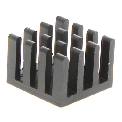 Heatsink, Universal Square Alu, 27.4K/W, 14 x 14 x 10mm, Adhesive Foil, Conductive Foil