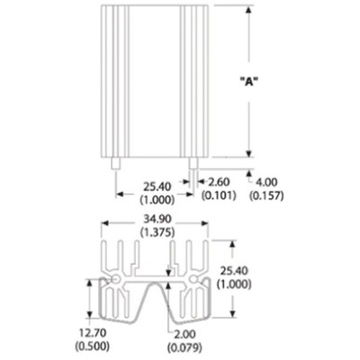 Heatsink, 5.8K/W, 25.4 x 34.9 x 50mm, PCB Through Hole