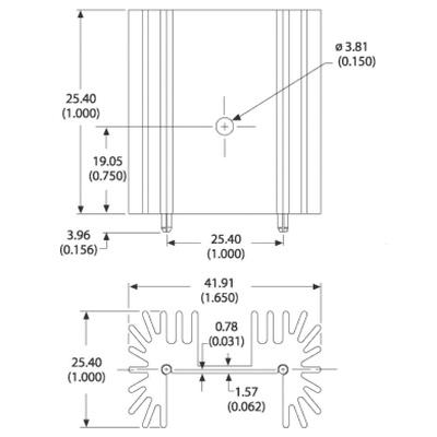 Heatsink, 5.6°C/W, 25.4 x 41.91 x 25.4mm
