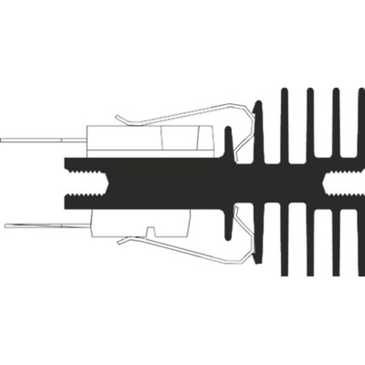 Heatsink, 6.49K/W, 50 x 30 x 47.2mm, Clip