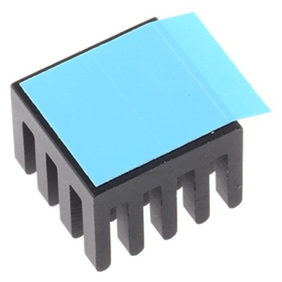 Heatsink, Universal Rectangular Alu, 27K/W, 13 x 13.5 x 10mm, Adhesive Foil