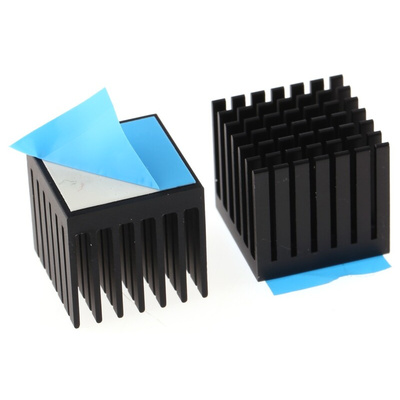 Heatsink, Universal Rectangular Alu, 14K/W, 20 x 20 x 19.1mm, Adhesive Foil