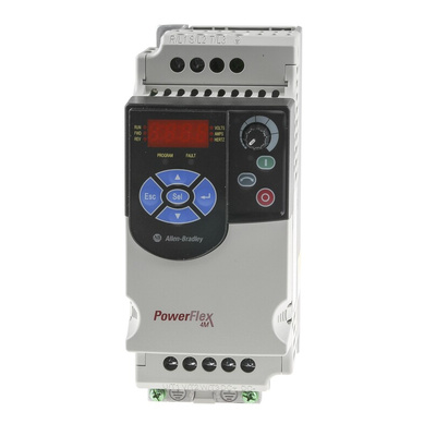 Allen Bradley Inverter Drive, 0.75 kW, 1 Phase, 240 V ac, 4.2 A, PowerFlex 4M Series