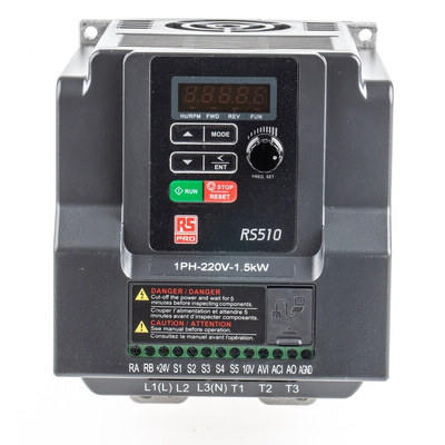 RS PRO Inverter Drive, 1.5 kW, 1 Phase, 230 V ac, 15.5 A